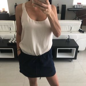 Mango 2 Colors Ivory/ Blue Sleeveless Mini Dress